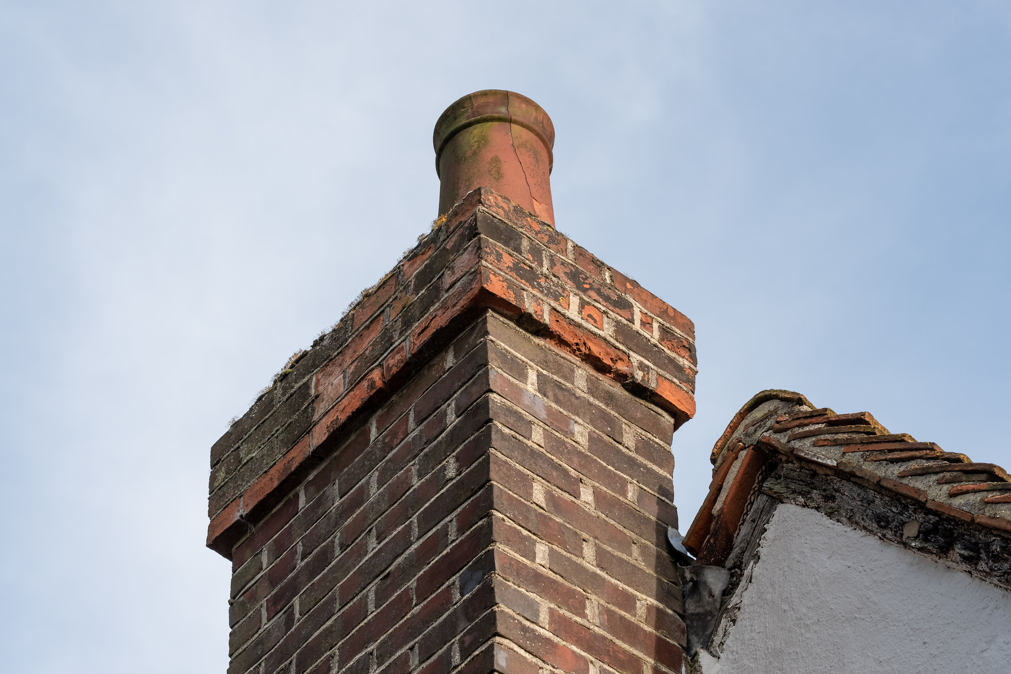 A old chimney that is need of a repair.